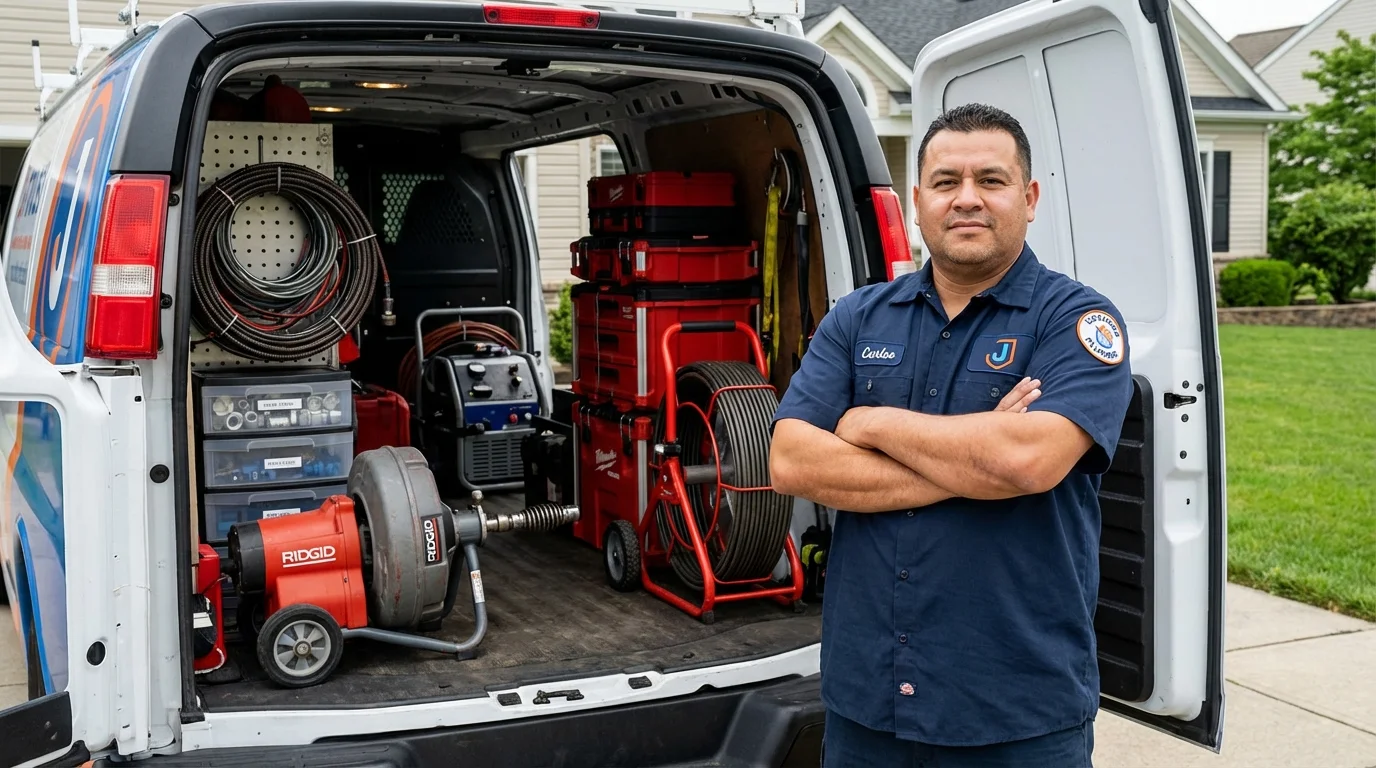Professional drain cleaning equipment and Johns Plumbing LLC plumber in Haltom City