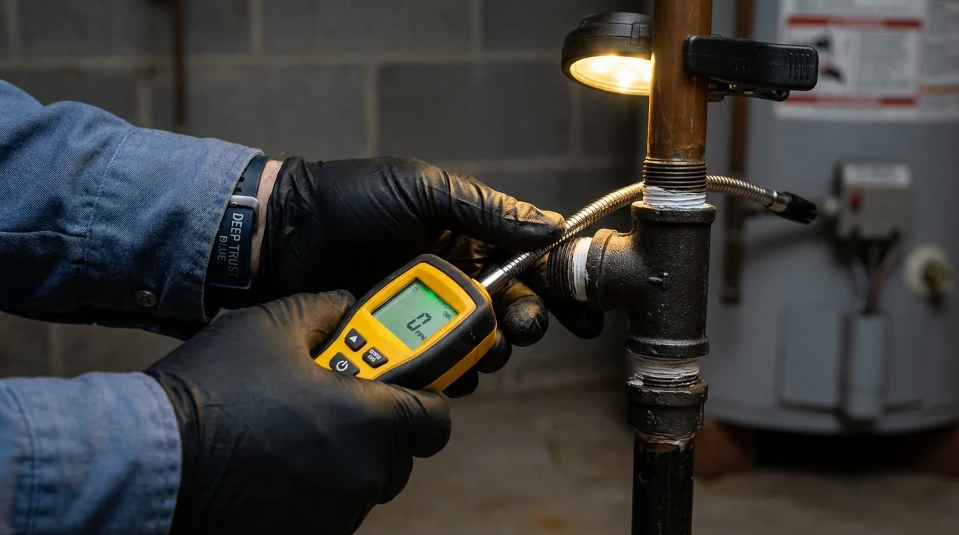 Gas leak detection with electronic sniffer by Johns Plumbing LLC in Haltom City